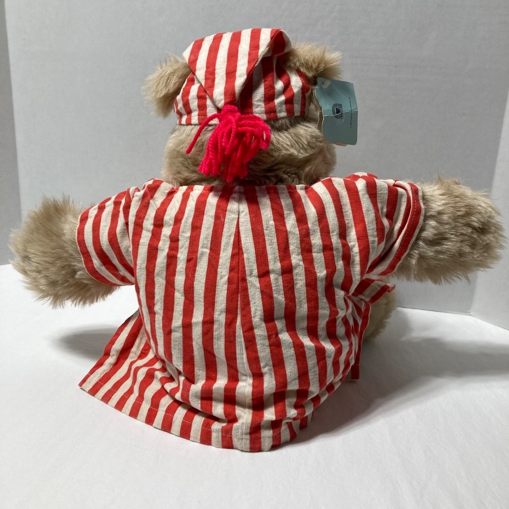Vintage Snuggables Holiday Christmas‎ Plush 1985 Papa Bear In Pajamas - Picture 3 of 6
